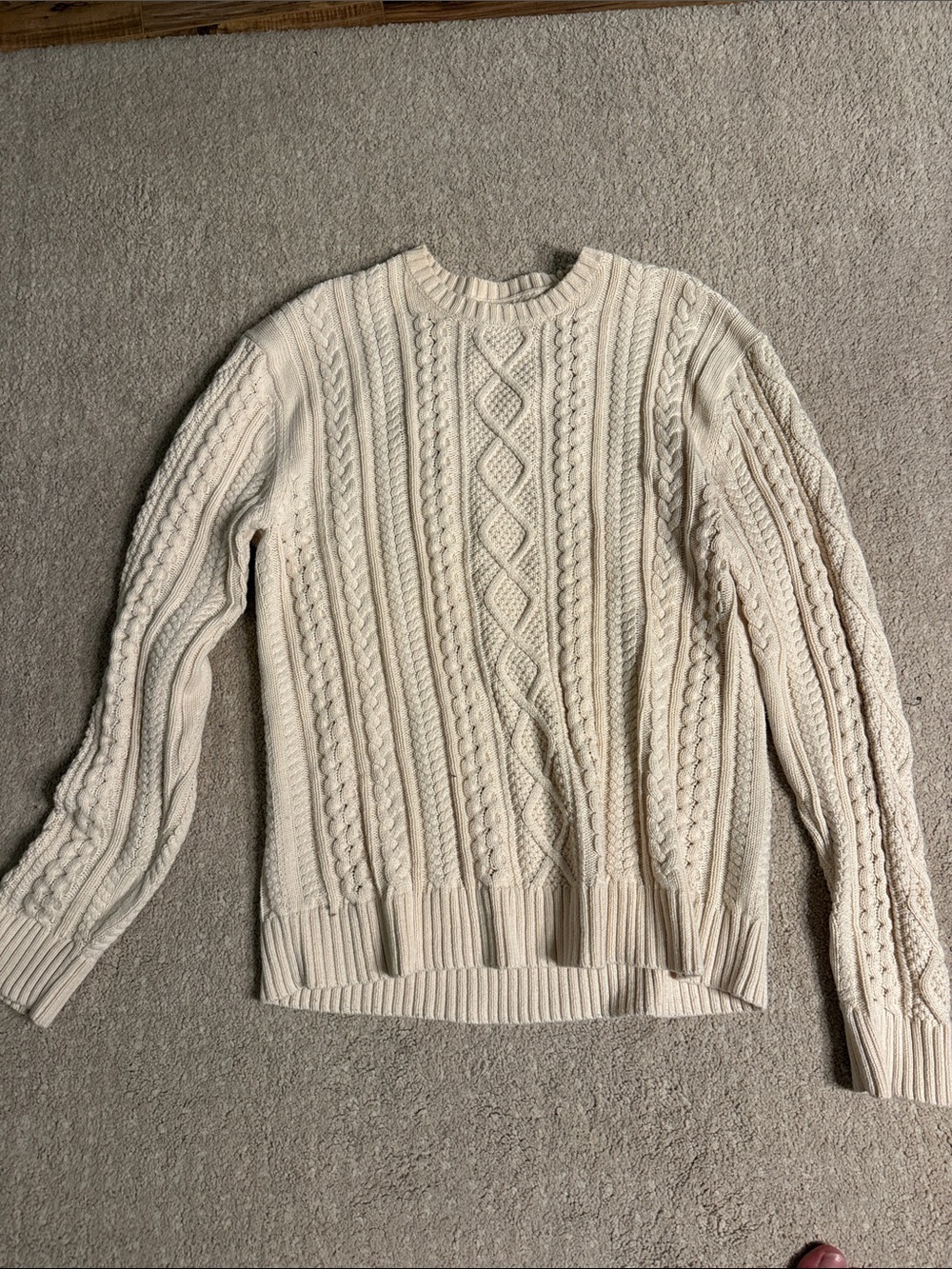 Amazon Essentials Cream Cable Knit Sweater